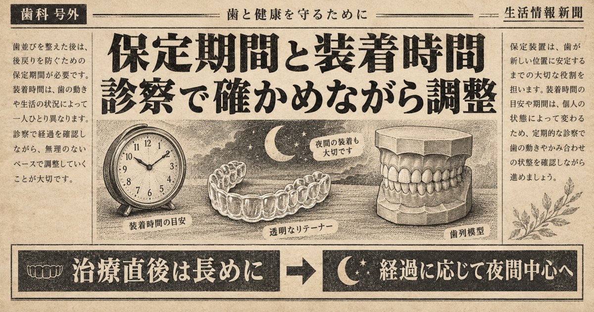 矯正後の後戻りを見据えた保定期間と装着時間